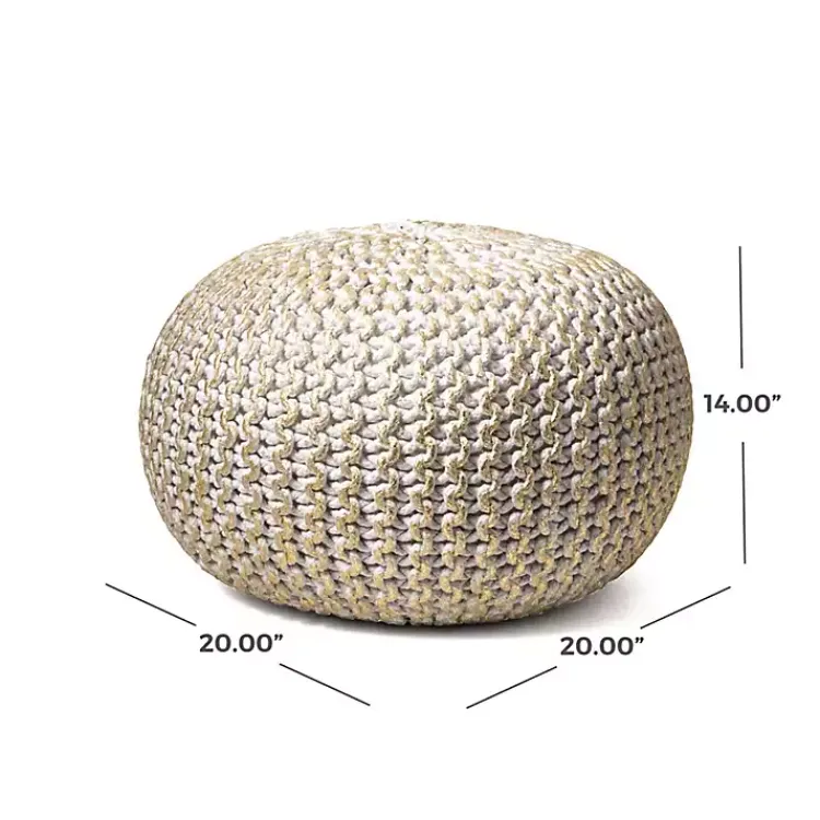 Discount Cream Chain Knitted Round Pouf Poufs & Floor Cushions