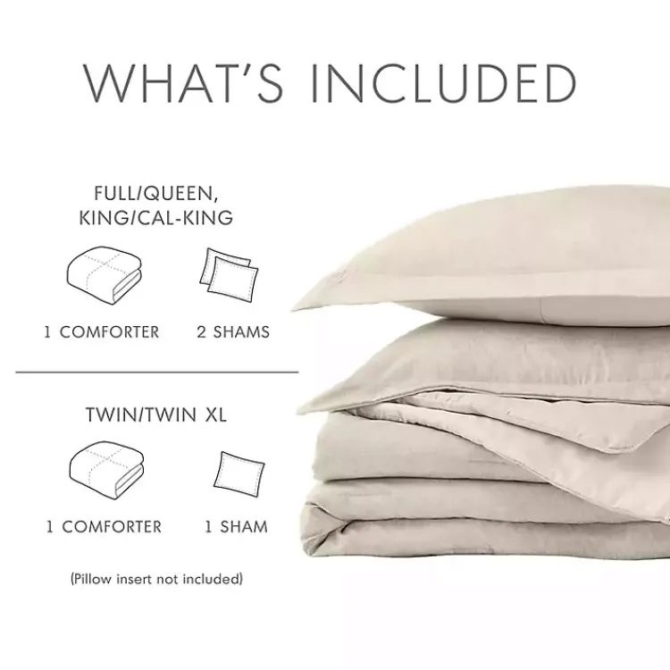 Kirklands Home Comforters|Cream Chambray 3-pc. King Comforter Set Ivory