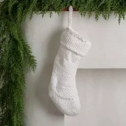 Hot Cream Chunky Knit Christmas Stocking Christmas Stockings & Stocking Holders