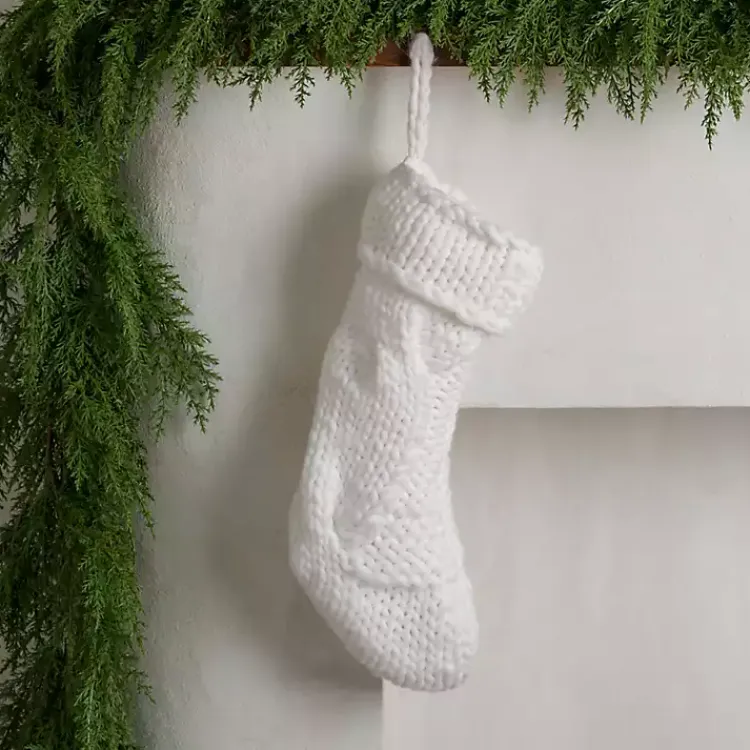 Hot Cream Chunky Knit Christmas Stocking Christmas Stockings & Stocking Holders