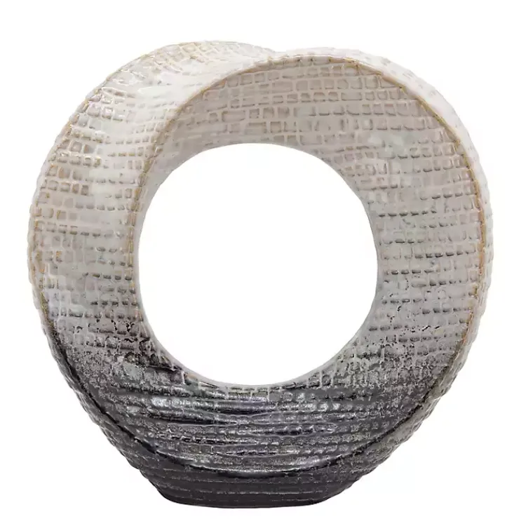 Hot Cream Circle Sculpture Statues & Figurines