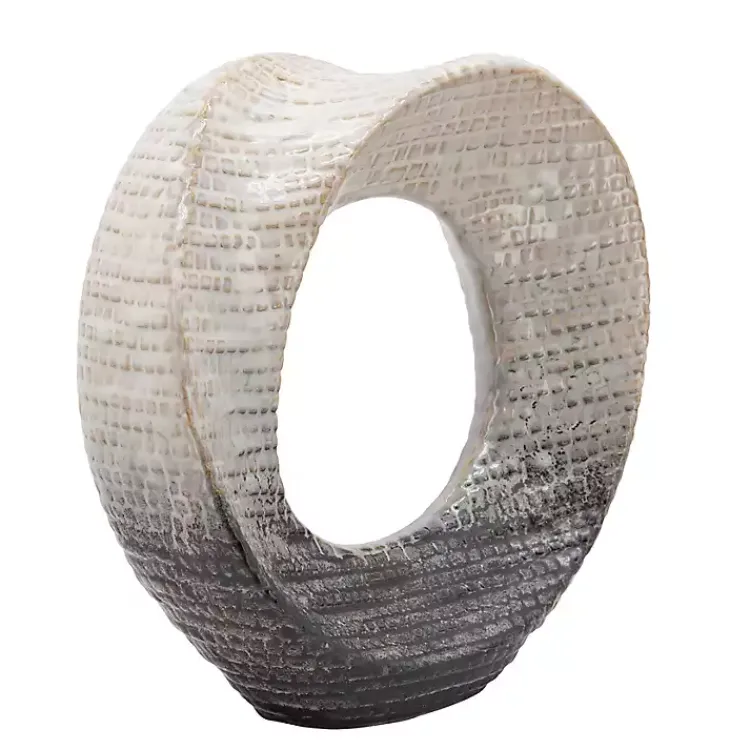 Hot Cream Circle Sculpture Statues & Figurines