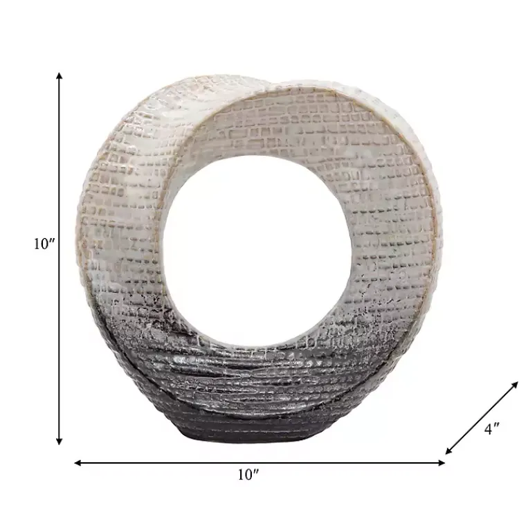 Hot Cream Circle Sculpture Statues & Figurines