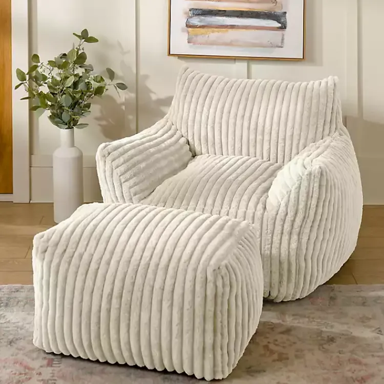 Kirklands Home Accent Chairs|Cream Comfy Foam Lounge Chair White