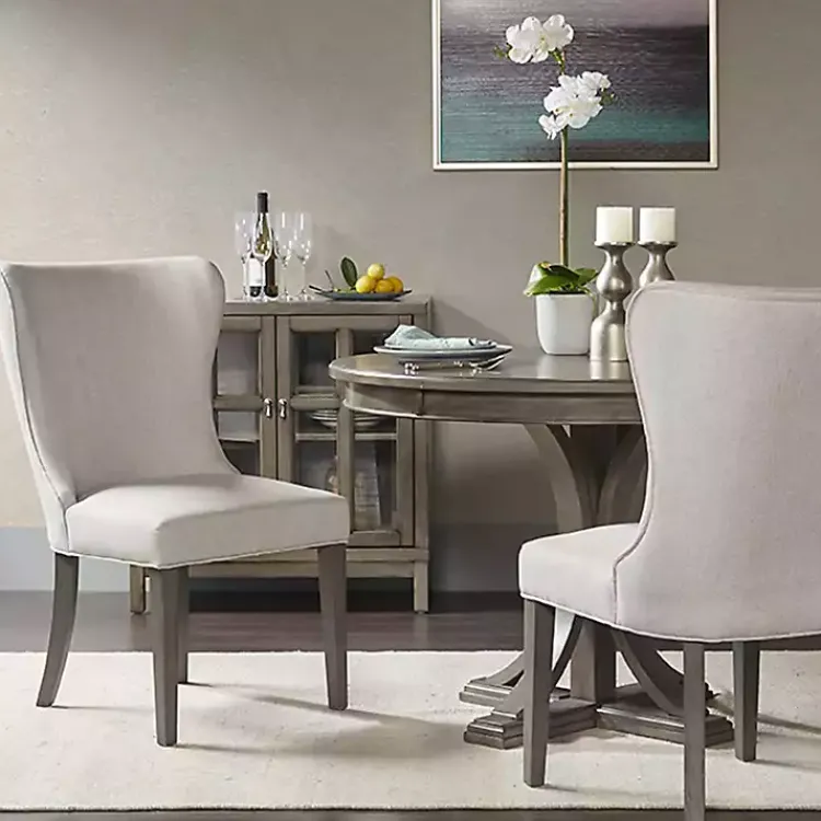 Kirklands Home Dining Chairs|Cream Curved Back Upholstered Dining Chair Ivory