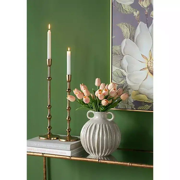 Outlet Cream Drip Ceramic Vase with Handles, 9 in. Vases