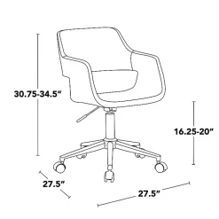 Kirklands Home Office Furniture|Cream Faux Leather & Gold Marshall Office Chair White