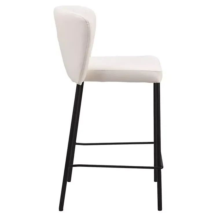 Kirklands Home Bar Stools & Counter Height Stools|Cream Faux Leather Liddy Counter Stools, Set of 2 White