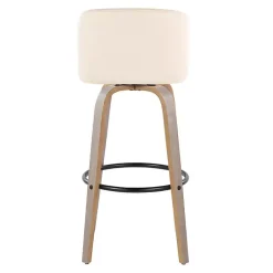 Kirklands Home Bar Stools & Counter Height Stools|Cream Faux Leather Torino Bar Stools, Set of 2 Ivory