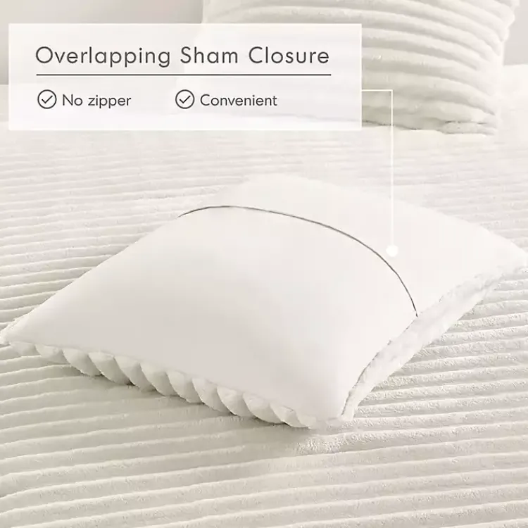 Kirklands Home Comforters|Cream Fluffy Ribbed 2-pc. Twin Comforter Set Ivory