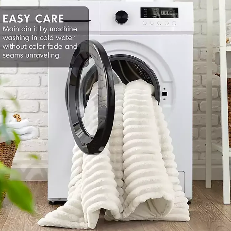 Kirklands Home Comforters|Cream Fluffy Ribbed 2-pc. Twin Comforter Set Ivory