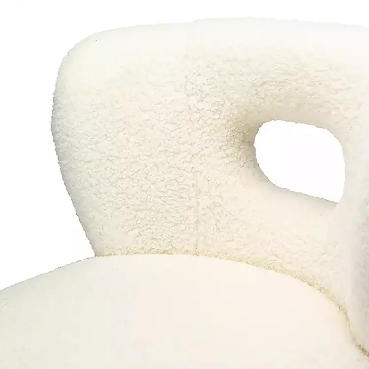 Kirklands Home Accent Chairs|Cream Fluffy Wingback Accent Chair White