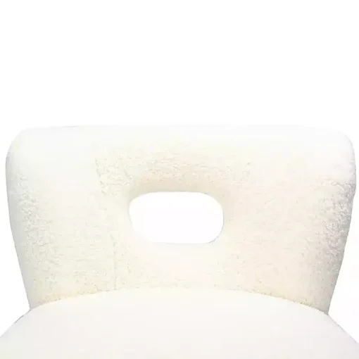 Kirklands Home Accent Chairs|Cream Fluffy Wingback Accent Chair White