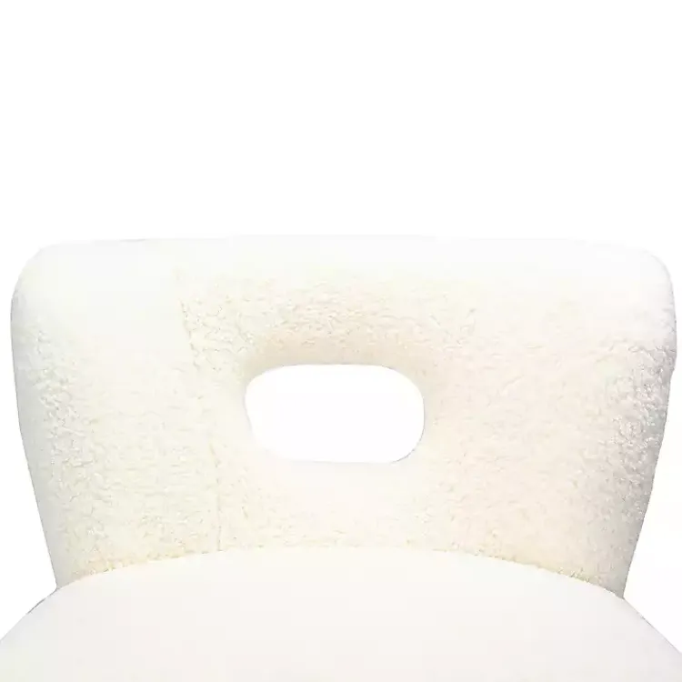 Kirklands Home Accent Chairs|Cream Fluffy Wingback Accent Chair White