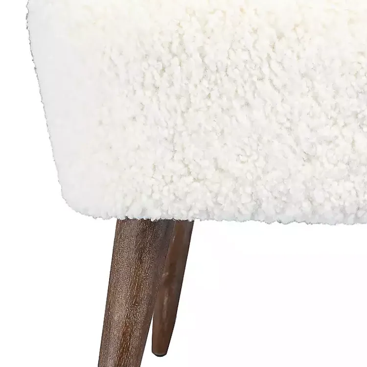 Kirklands Home Accent Chairs|Cream Fluffy Wingback Accent Chair White