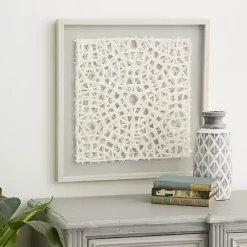 Kirklands Home Framed Art|Cream Handcut Paper Doily Shadowbox Framed Art Ivory