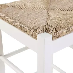 Kirklands Home Bar Stools & Counter Height Stools|Cream Handwoven Counter Stool White