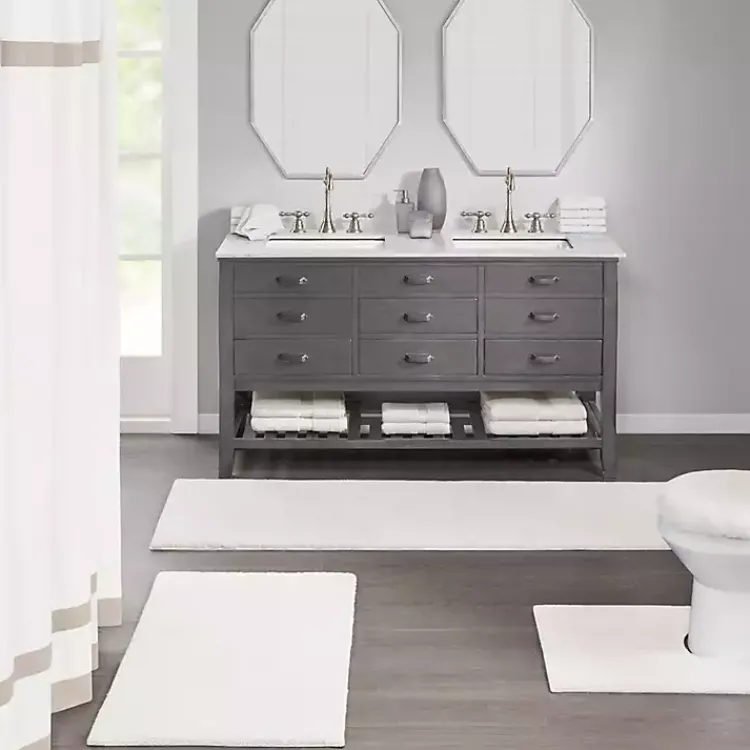 Kirklands Home Bathroom Rugs|Cream High Pile Marshmallow Bath Mat, 40 in. Ivory