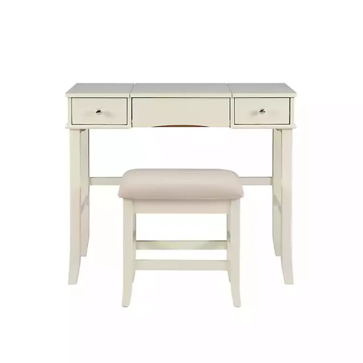 Kirklands Home Dressers & Chests|Cream Jennifer Flip-Top 2-pc. Vanity Set White