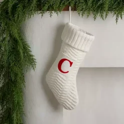 Best Cream Knit Monogram C Christmas Stocking Monogram Seasonal Decor