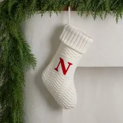Outlet Cream Knit Monogram N Christmas Stocking Monogram Seasonal Decor
