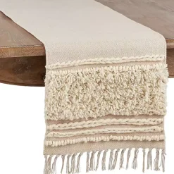 Kirklands Home Table Linens|Cream Knotted Cotton Table Runner Ivory
