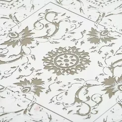 Clearance Cream Moroccan Pattern Tray with Gold Edges Decorative Trays