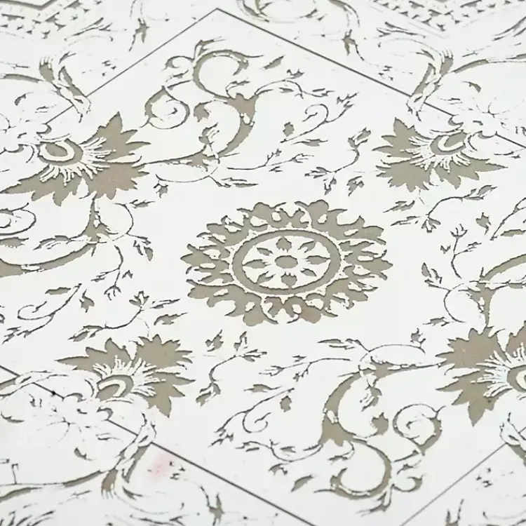 Clearance Cream Moroccan Pattern Tray with Gold Edges Decorative Trays