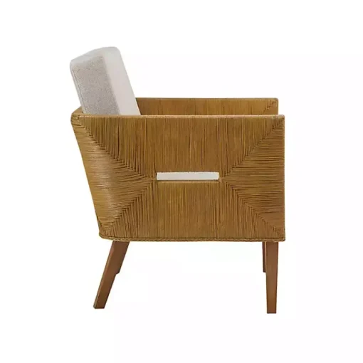 Kirklands Home Accent Chairs|Cream Natural Rattan Accent Chair White