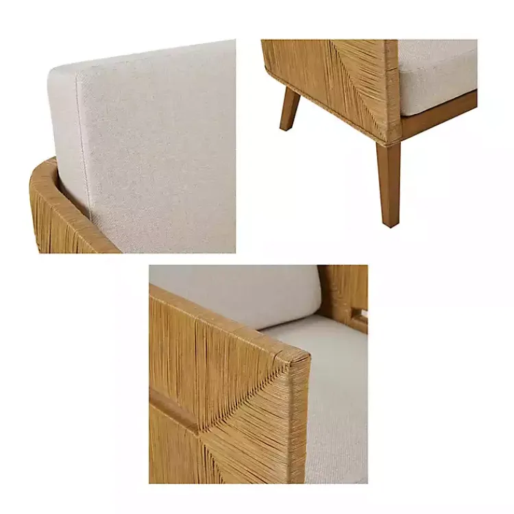 Kirklands Home Accent Chairs|Cream Natural Rattan Accent Chair White