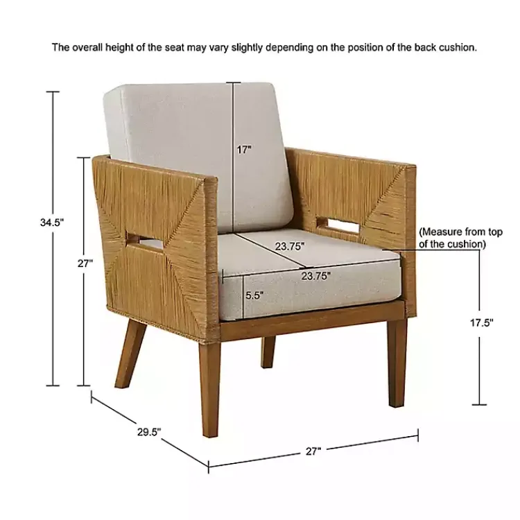 Kirklands Home Accent Chairs|Cream Natural Rattan Accent Chair White