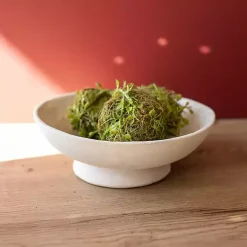 Outlet Cream Paper Mache Footed Decorative Bowl Decorative Bowls & Jars