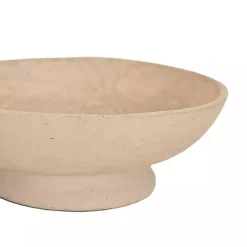 Outlet Cream Paper Mache Footed Decorative Bowl Decorative Bowls & Jars