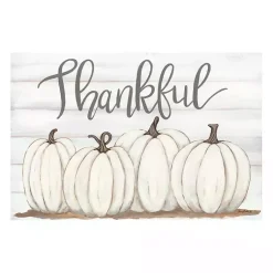 Clearance Cream Pumpkins Thankful Canvas Art Print Fall