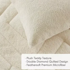 Kirklands Home Comforters|Cream Quilted Teddy 3-pc. King Comforter Set Ivory