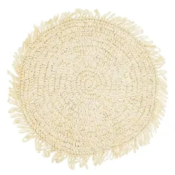 Kirklands Home Table Linens|Cream Rustic Raffia Placemats, Set of 4 Ivory