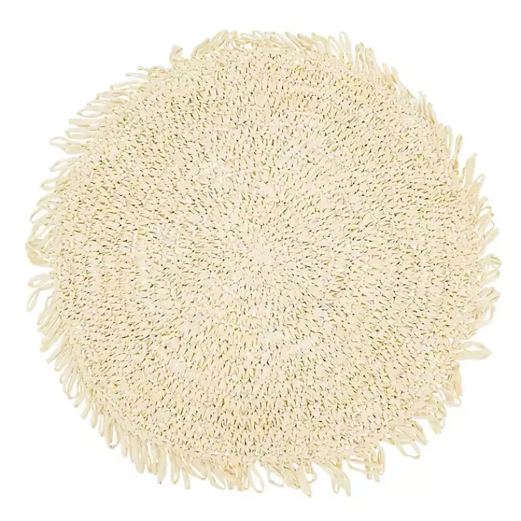 Kirklands Home Table Linens|Cream Rustic Raffia Placemats, Set of 4 Ivory