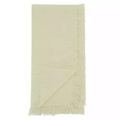 Kirklands Home Table Linens|Cream Simple Fringe Napkins, Set of 4 Ivory