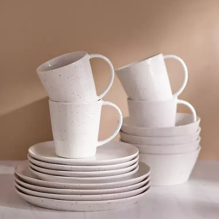 Kirklands Home Glassware & Drinkware|Cream Simple Things Mugs, Set of 4 Ivory