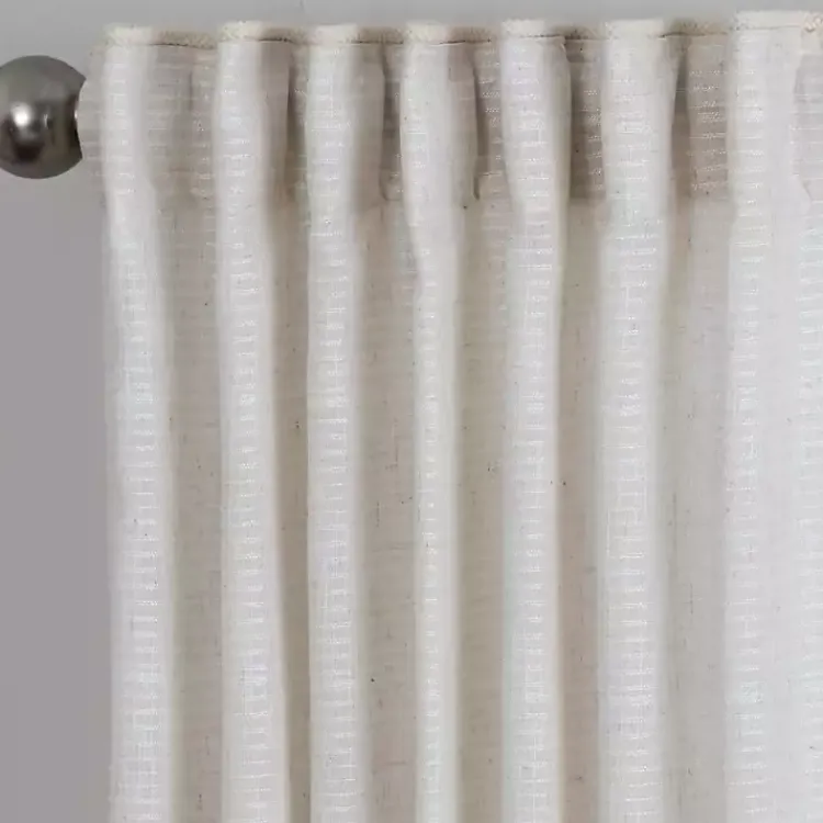 Kirklands Home Curtains & Drapes|Cream Solid Pleated Single Curtain Panel, 84 in. White
