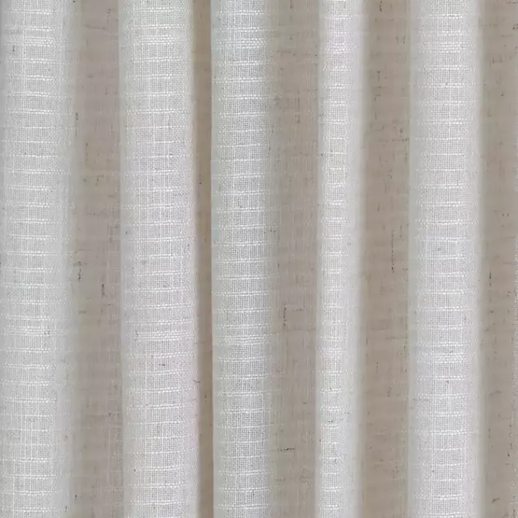 Kirklands Home Curtains & Drapes|Cream Solid Pleated Single Curtain Panel, 84 in. White