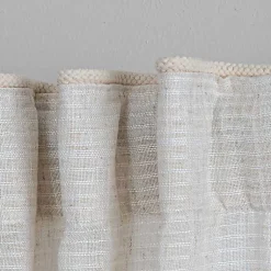 Kirklands Home Curtains & Drapes|Cream Solid Pleated Single Curtain Panel, 84 in. White