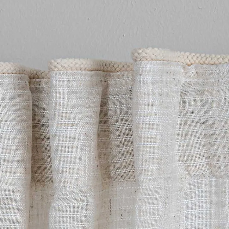 Kirklands Home Curtains & Drapes|Cream Solid Pleated Single Curtain Panel, 84 in. White