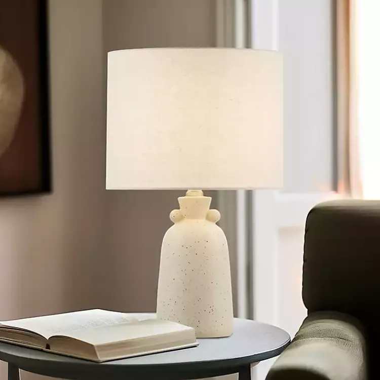 Kirklands Home Table Lamps|Cream Speckled Ceramic Table Lamp White