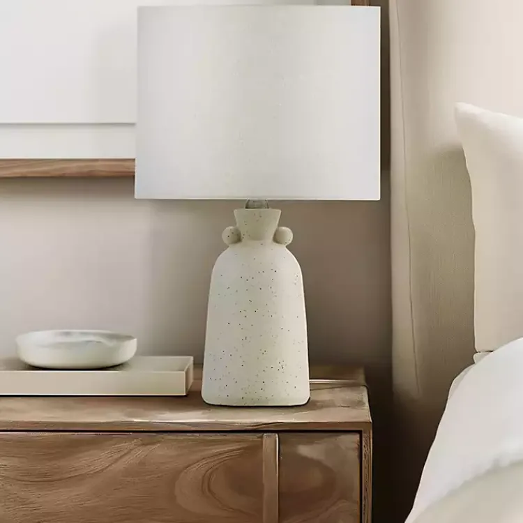 Kirklands Home Table Lamps|Cream Speckled Ceramic Table Lamp White