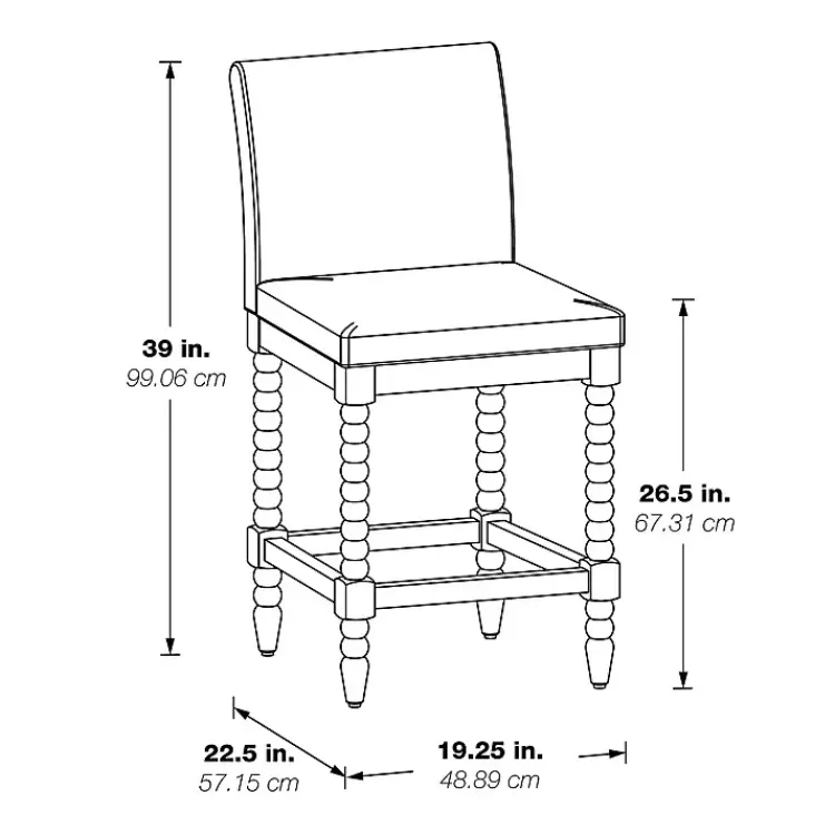 Kirklands Home Bar Stools & Counter Height Stools|Cream Spindle Legs Counter Stool Ivory