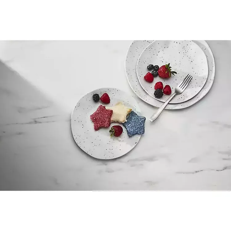 Kirklands Home Dinnerware|Cream Terrazzo 12-pc. Melamine Dinnerware Set Ivory