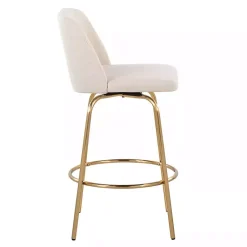 Kirklands Home Bar Stools & Counter Height Stools|Cream Torino Gold Leg Counter Stools, Set of 2 Ivory