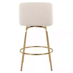 Kirklands Home Bar Stools & Counter Height Stools|Cream Torino Gold Leg Counter Stools, Set of 2 Ivory