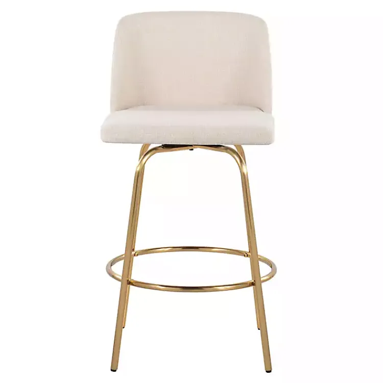 Kirklands Home Bar Stools & Counter Height Stools|Cream Torino Gold Leg Counter Stools, Set of 2 Ivory